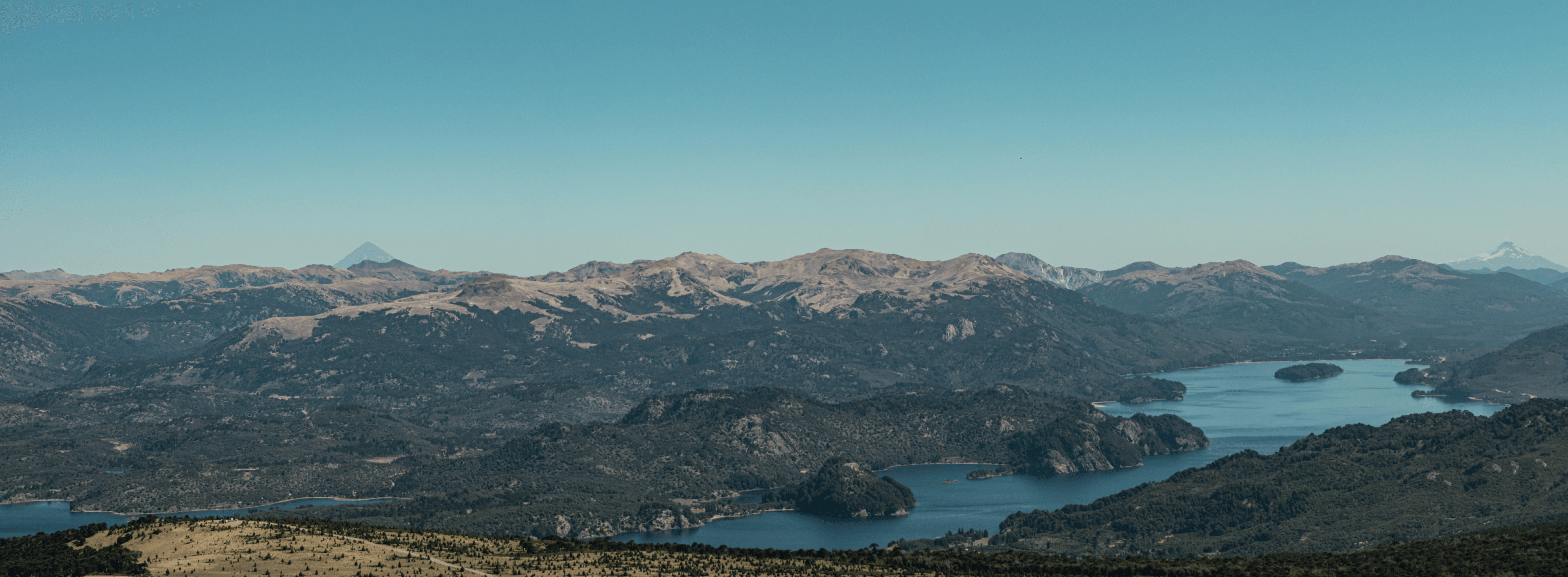 lake with beautiful blue sky